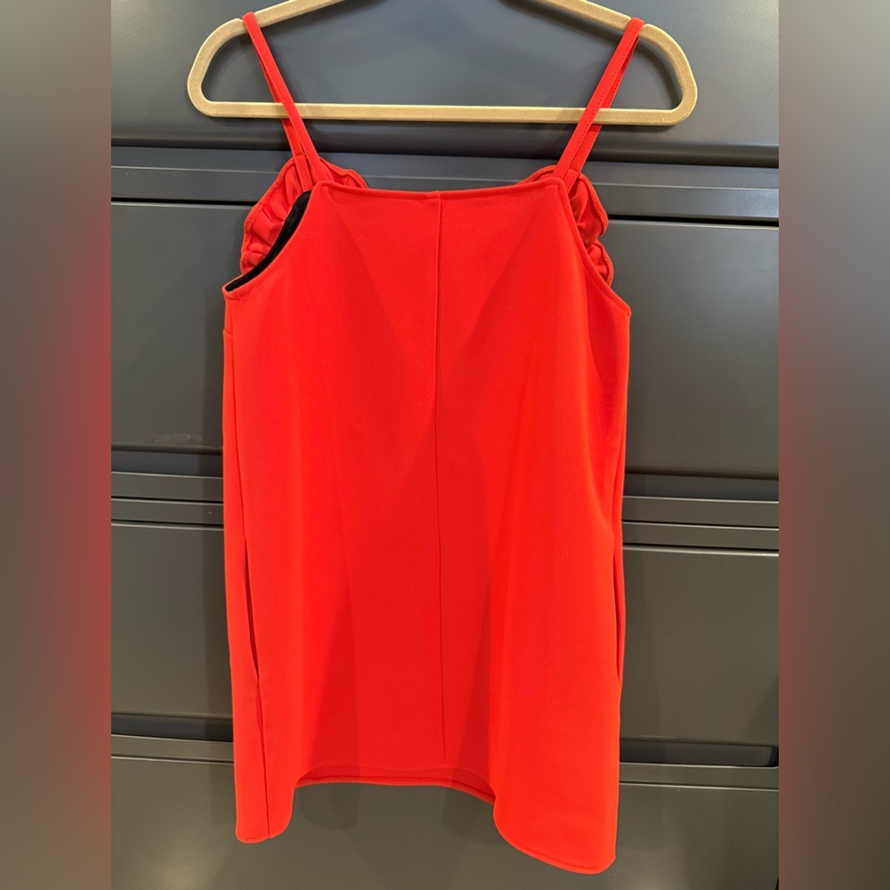 Topshop Orange Ruffle-Trim Slip Dress